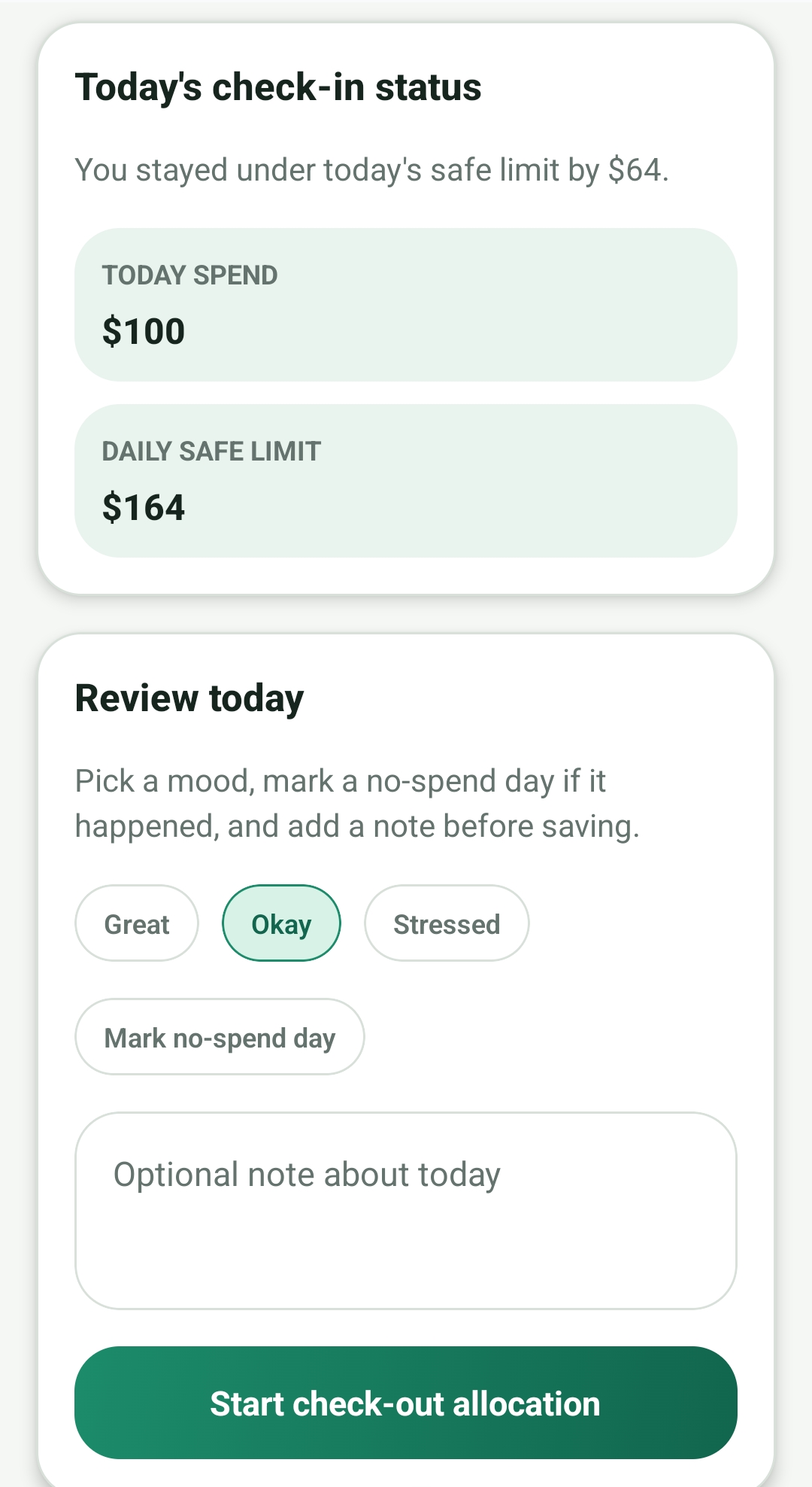 Kynd Savings — Daily Check-in